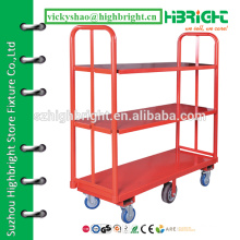 3-layer trolley cart,material handling warehouse cart,supermarket metal U boat cargo cart